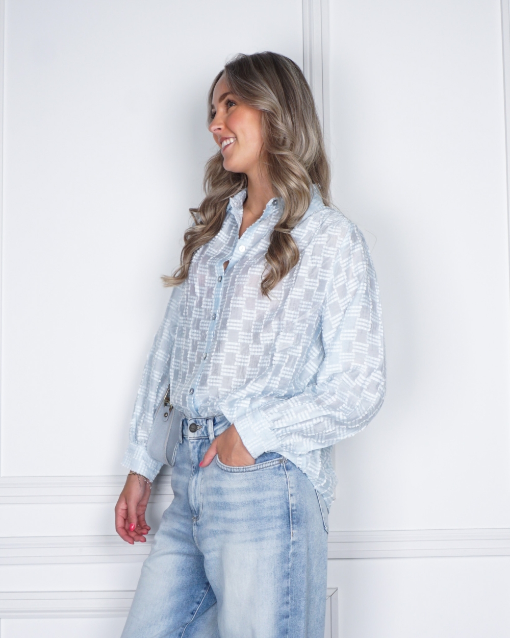 BLOUSE FENNE LICHT BLAUW
