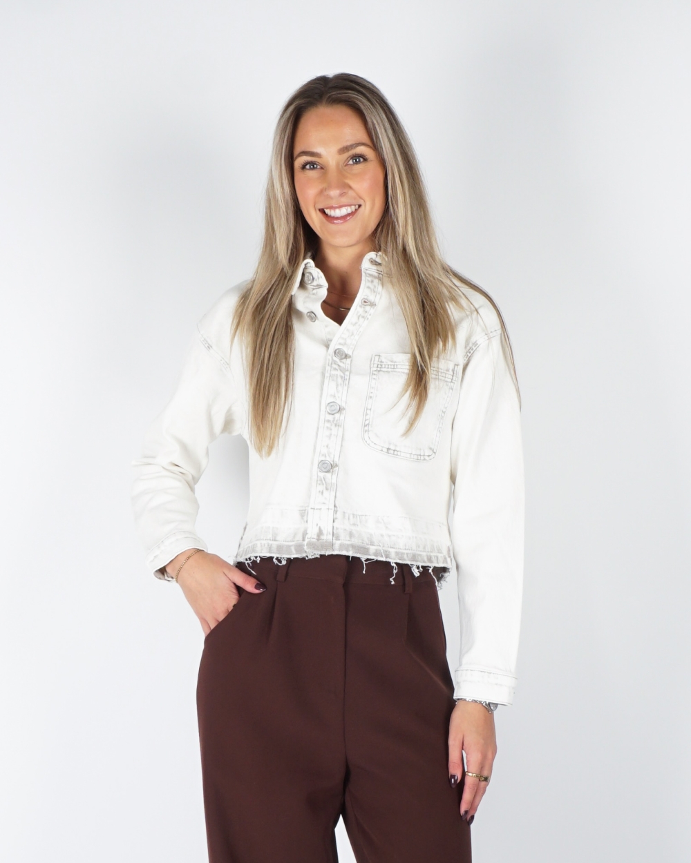 DENIM BLOUSE ECRU