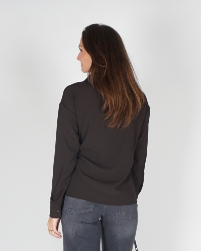 BLOUSE MET KNOOP BRUIN