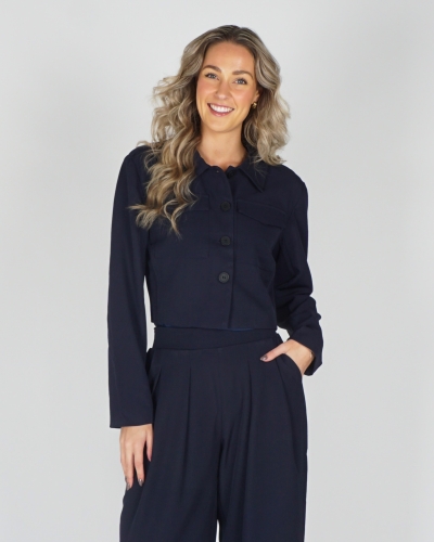 Studio Amaya BLOUSE SNOW DONKERBLAUW
