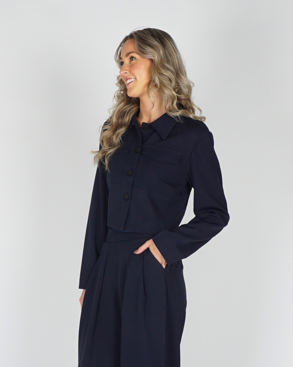 BLOUSE SNOW DONKERBLAUW