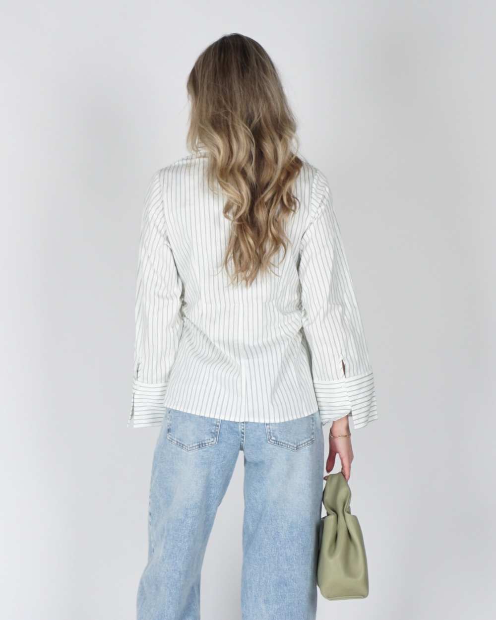 BLOUSE CAROLI ECRU/GROEN