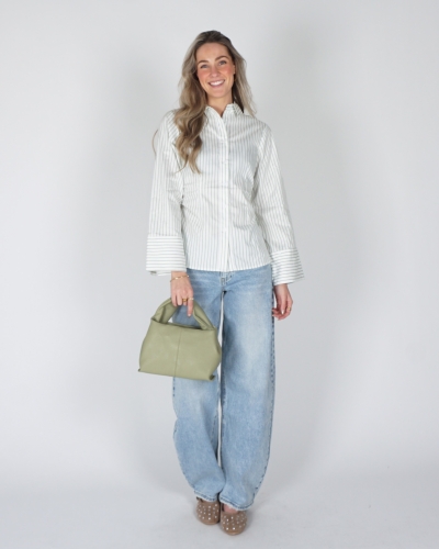 BLOUSE CAROLI ECRU/GROEN