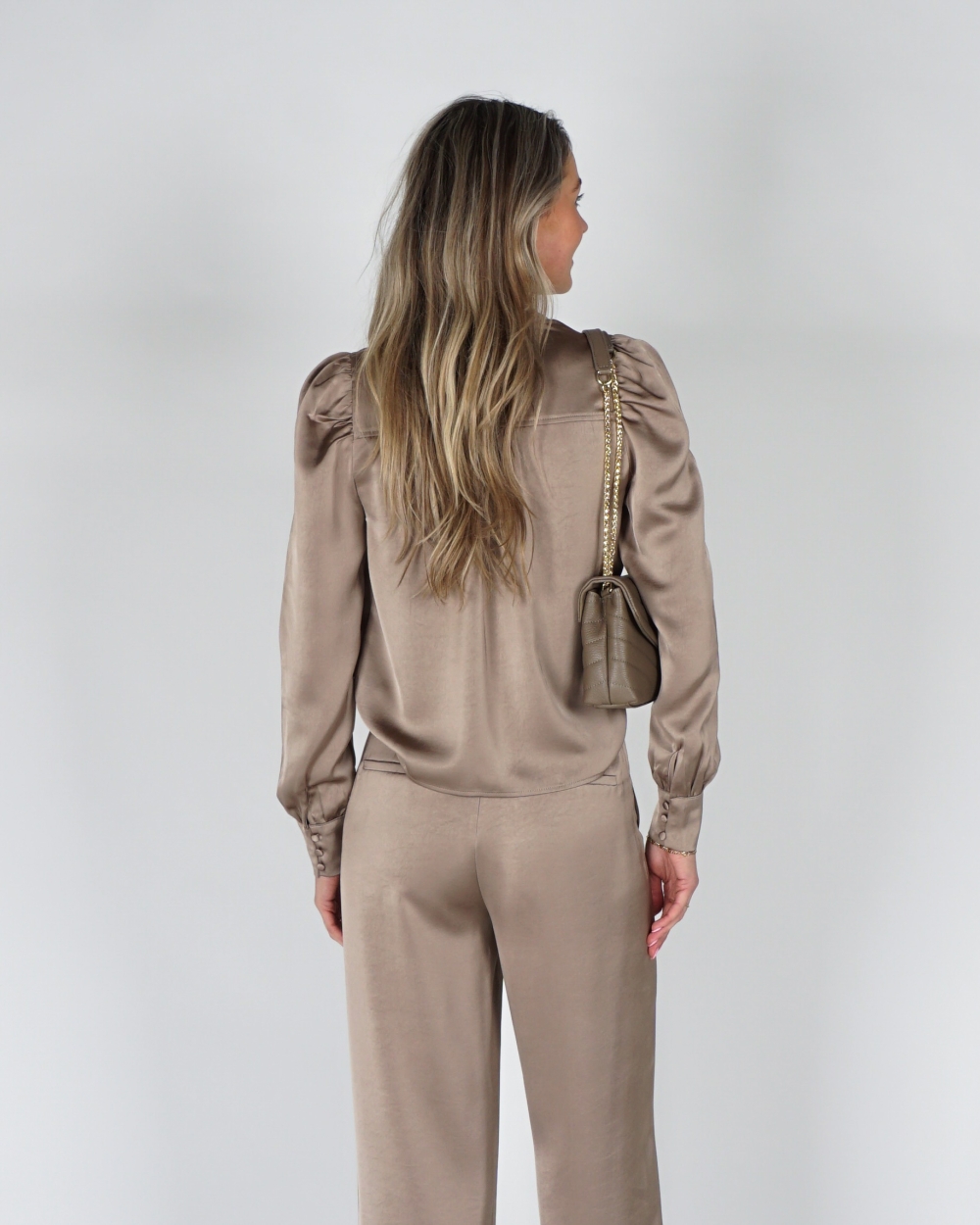 SATIJNEN BLOUSE ROSSLYN TAUPE