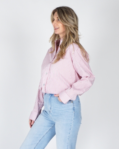 Nukus BLOUSE ARIANA STRIPE ROOD/WIT