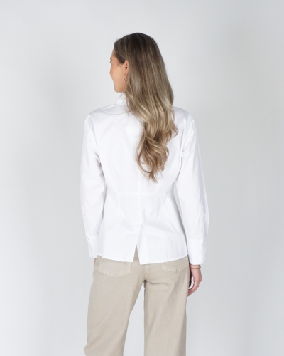 POPLIN BLOUSE MET SPLITDETAIL WIT