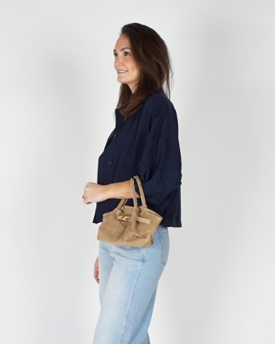 YAYA BLOUSEJACK DONKERBLAUW