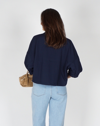 BLOUSEJACK DONKERBLAUW