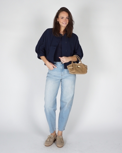 BLOUSEJACK DONKERBLAUW