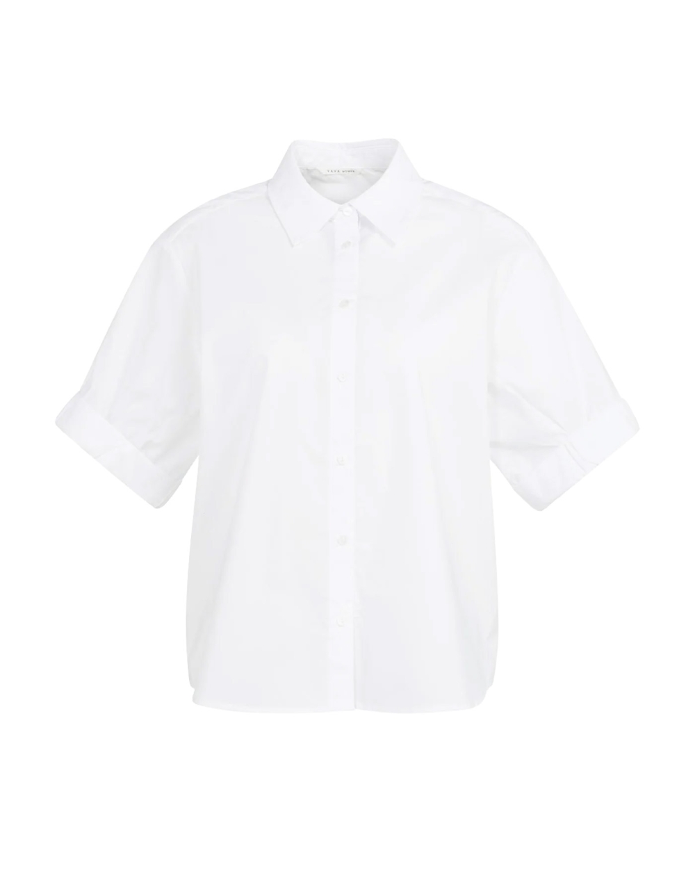 BLOUSE MET OMGESLAGEN MOUWEN WIT