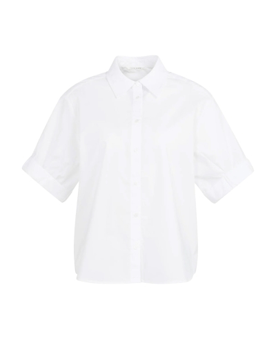 BLOUSE MET OMGESLAGEN MOUWEN WIT