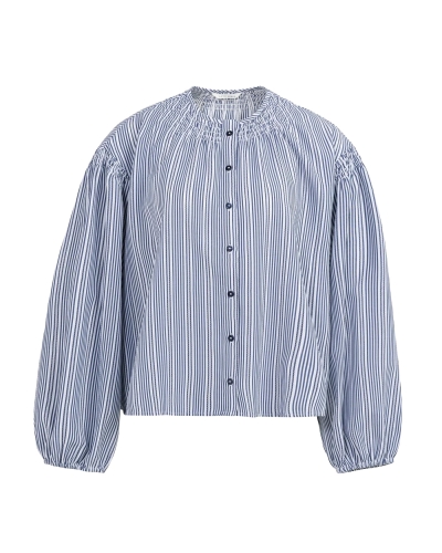 GESTREEPTE BLOUSE BLAUW