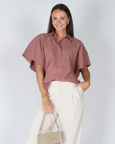 YAYA OVERSIZED BLOUSE MET MOUWDETAIL MAUVE