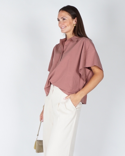 YAYA OVERSIZED BLOUSE MET MOUWDETAIL MAUVE