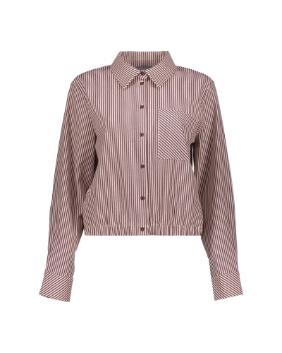 GESTREEPTE BLOUSE ROOD ECRU