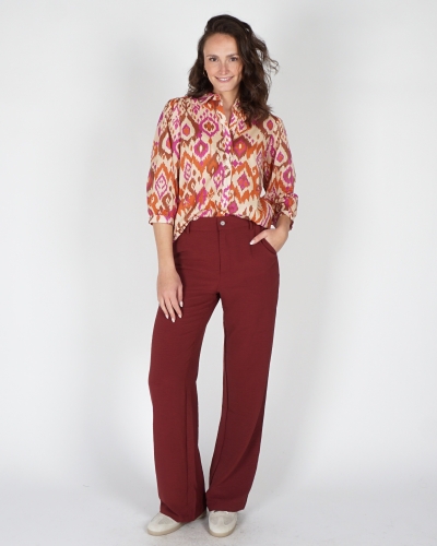 BLOUSE MET DRIEKWART MOUW MULTI