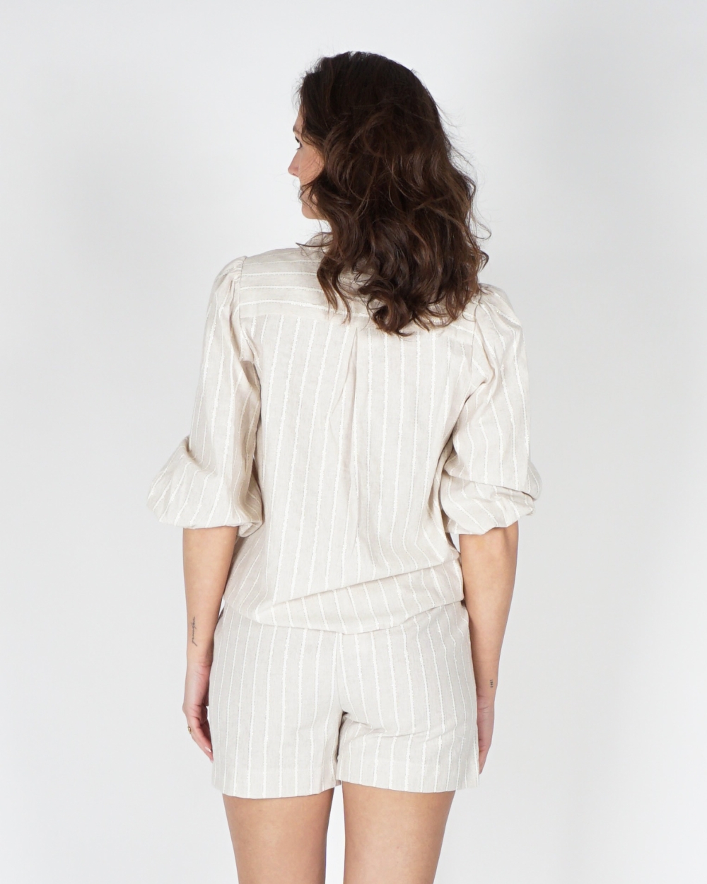 BLOUSE GESTREEPT ECRU