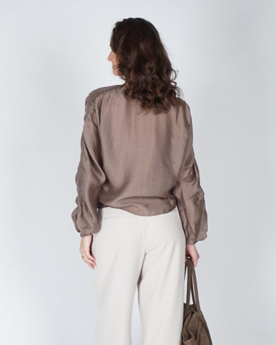OVERSIZED BLOUSE RAMONA MET RUCHING BRUIN