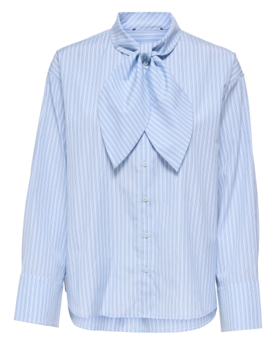 BLOUSE DISAKO BOW BLAUW WIT