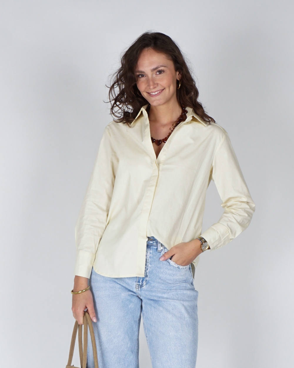 OVERSIZED BASIC BLOUSE LICHTGEEL 