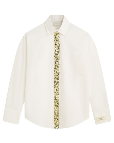 OVERSIZED BLOUSE MET PAILLETTEN CECILE ECRU