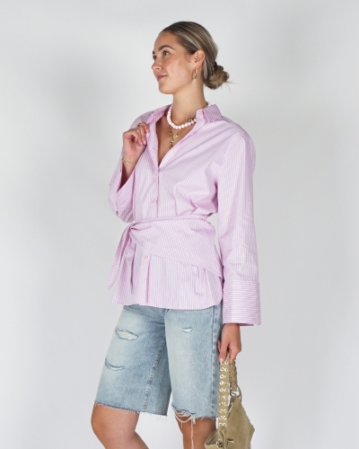Neo Noir 169857-754 DITA SCARF STRIPE BLOUSE