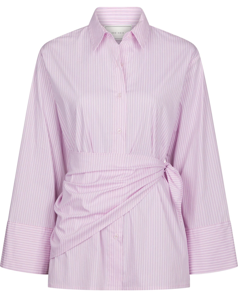 BLOUSE DITA SCARF STRIPE ROZE