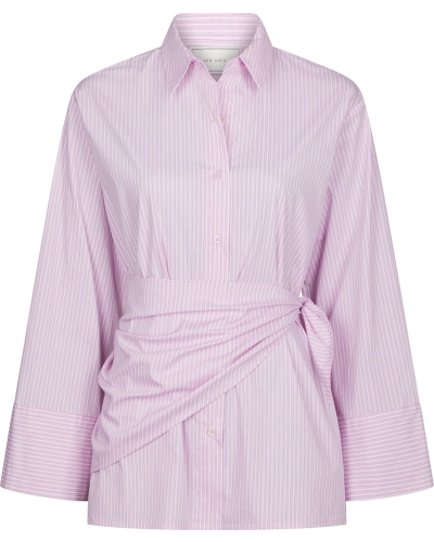 BLOUSE DITA SCARF STRIPE ROZE