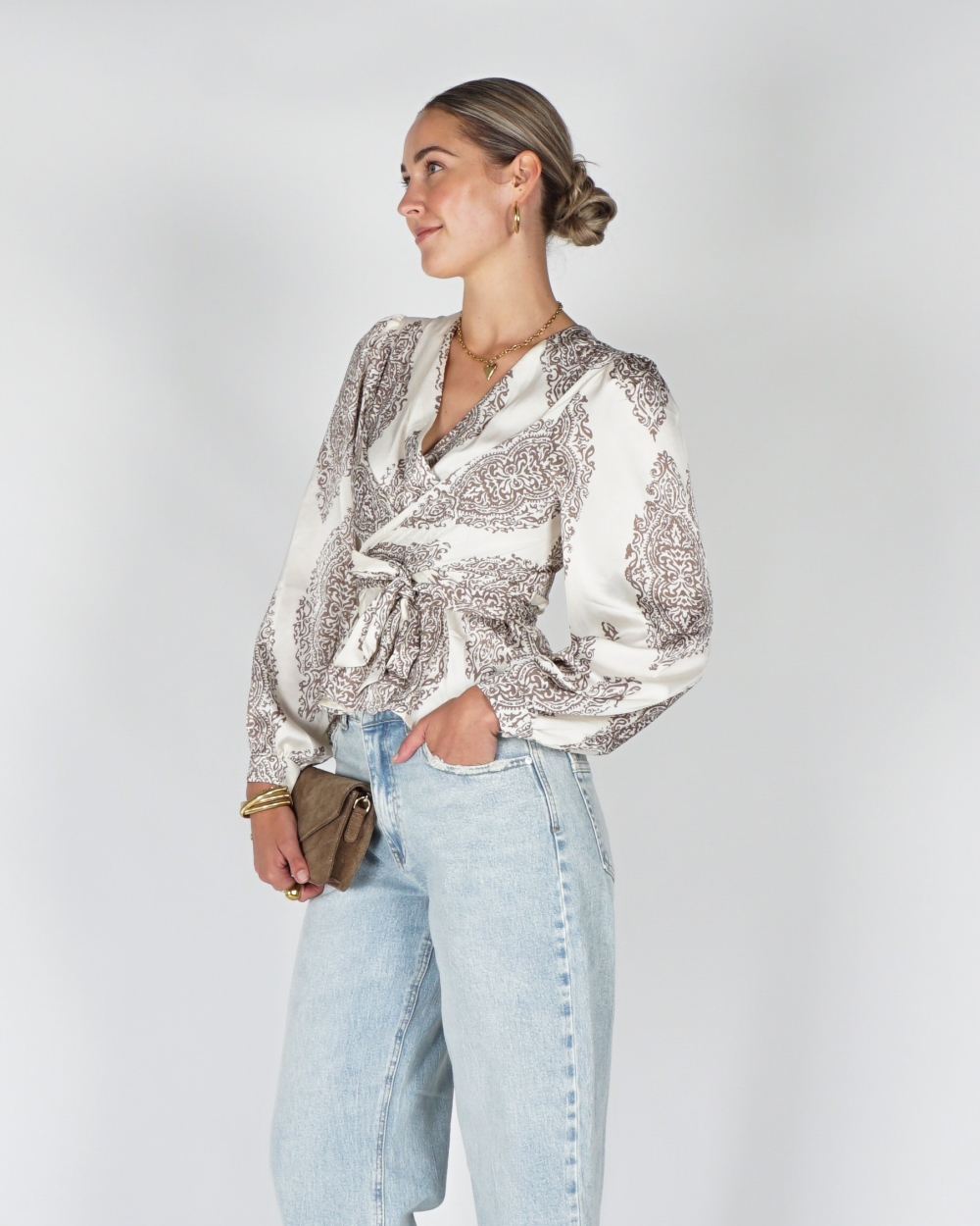 BLOUSE RISTA ECRU TAUPE
