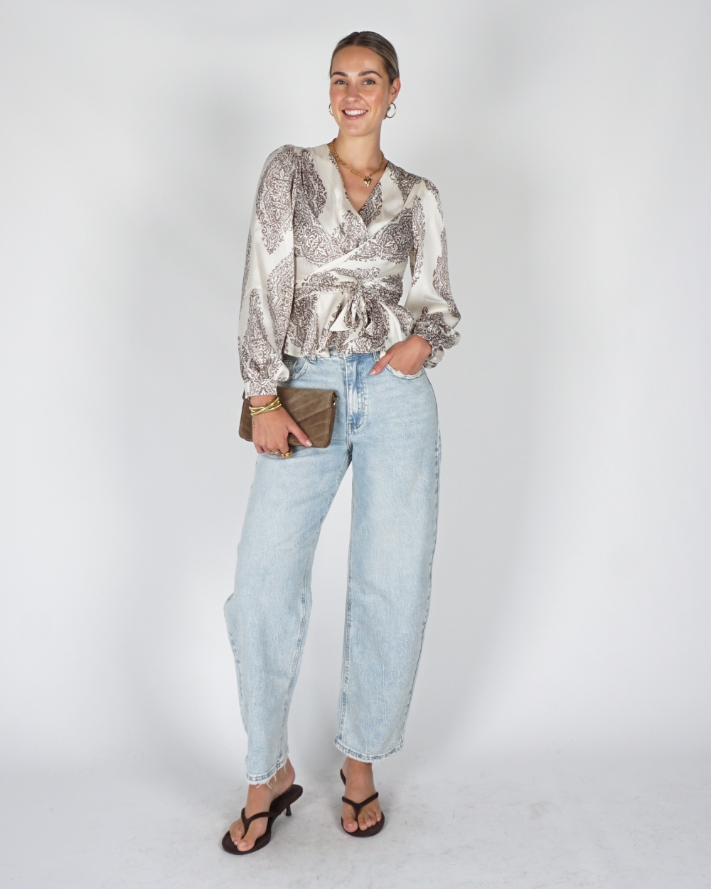 BLOUSE RISTA ECRU TAUPE