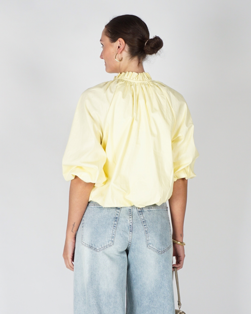 BALLON BLOUSE MET 3/4 MOUW GEEL