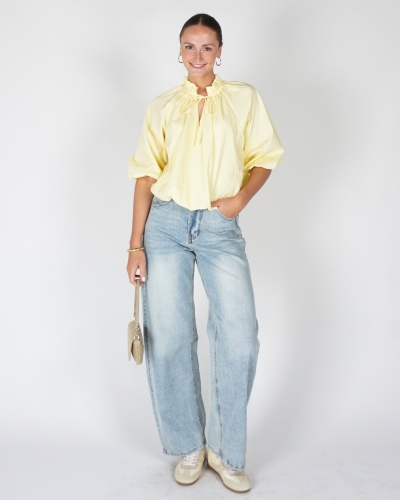 BALLON BLOUSE MET 3/4 MOUW GEEL