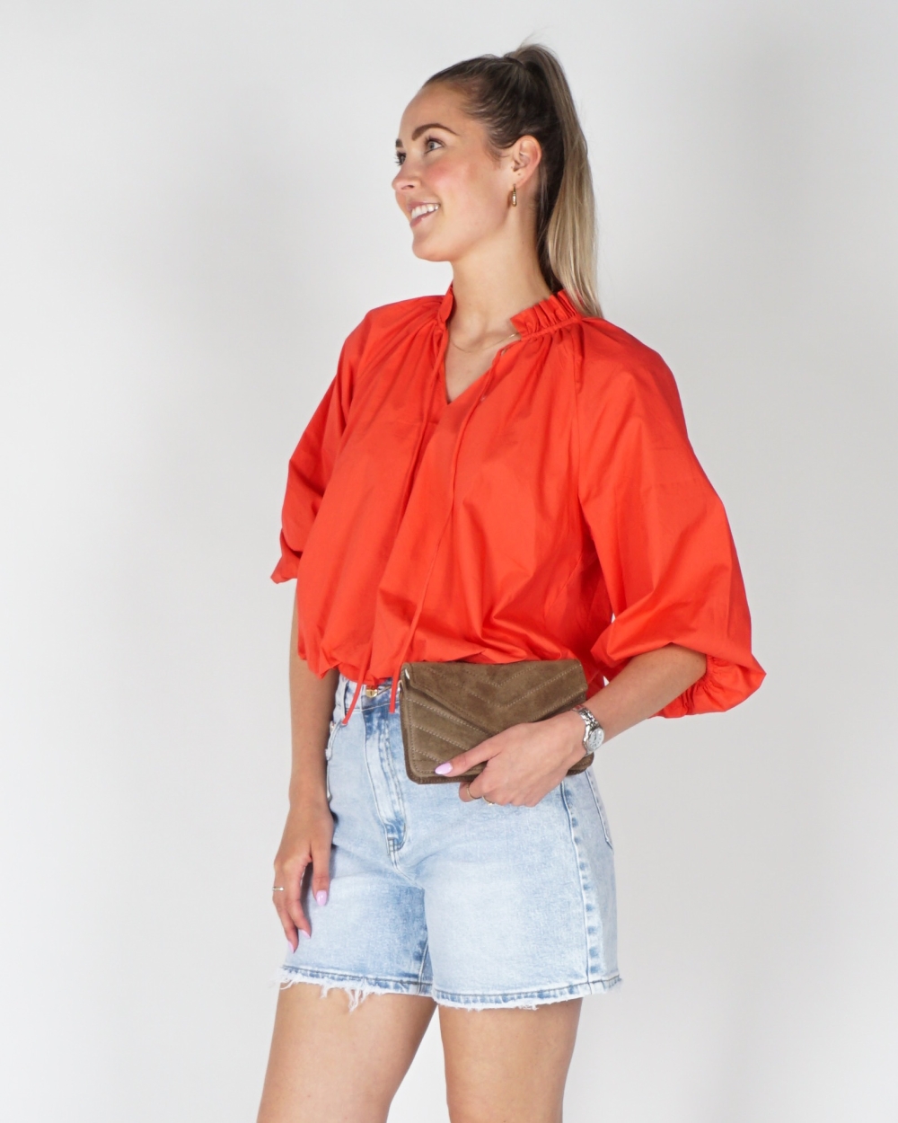 BALLON BLOUSE MET 3/4 MOUW KORAAL