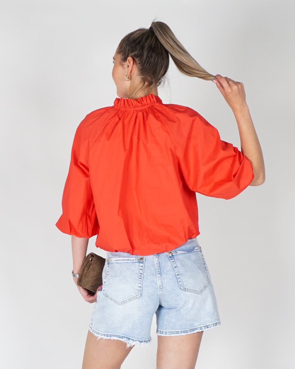 BALLON BLOUSE MET 3/4 MOUW KORAAL