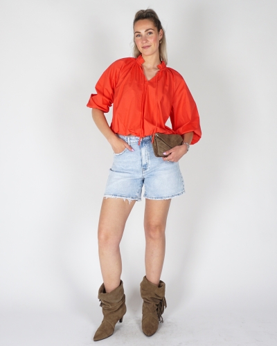 BALLON BLOUSE MET 3/4 MOUW KORAAL
