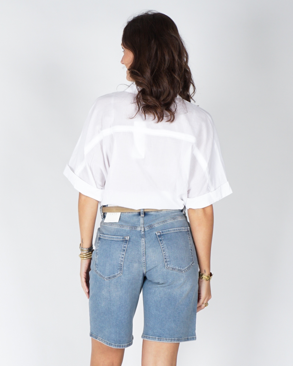 BLOUSE MET WIJDE MOUWEN EN GEVLOCHTEN DETAILS WIT