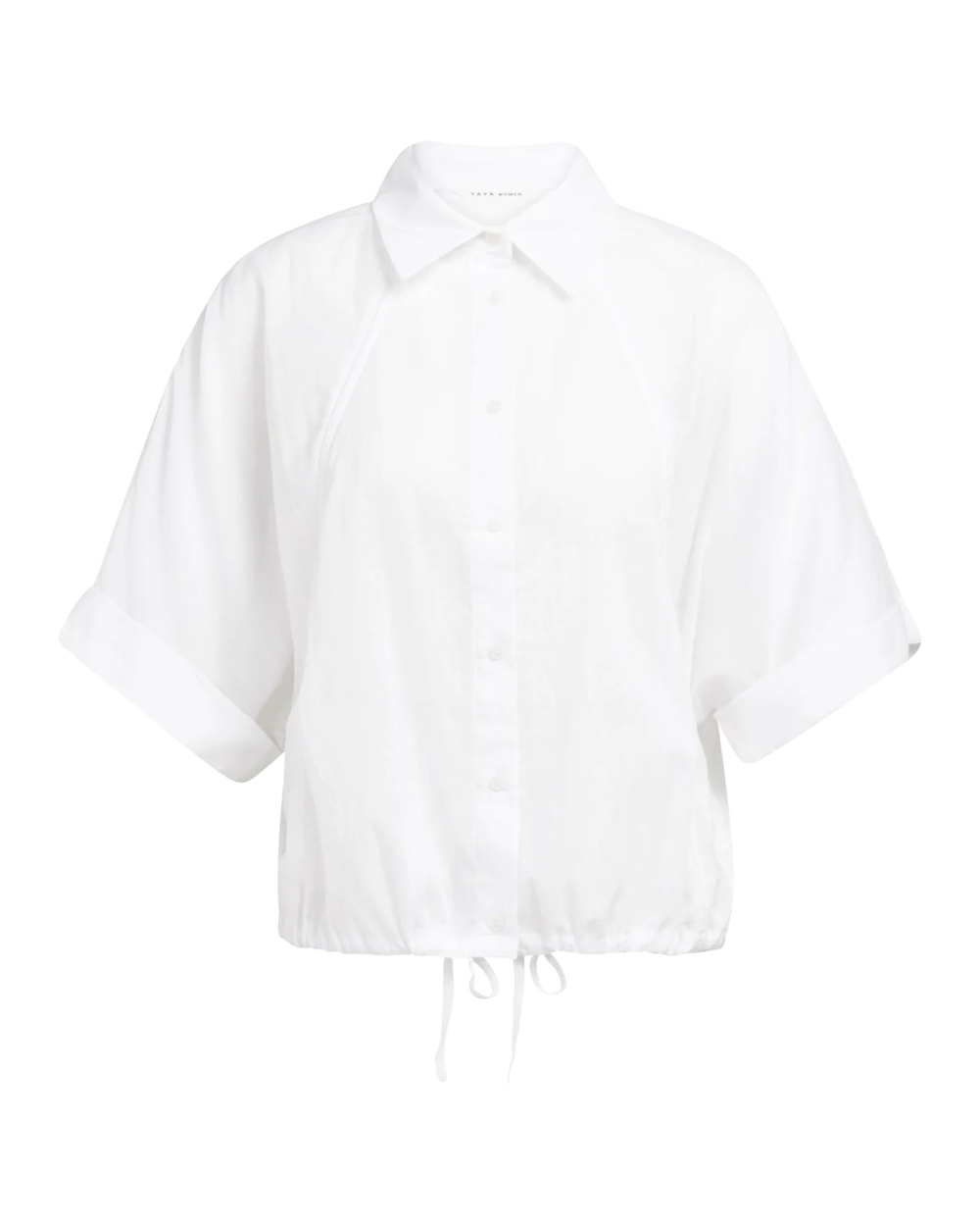 BLOUSE MET WIJDE MOUWEN EN GEVLOCHTEN DETAILS WIT