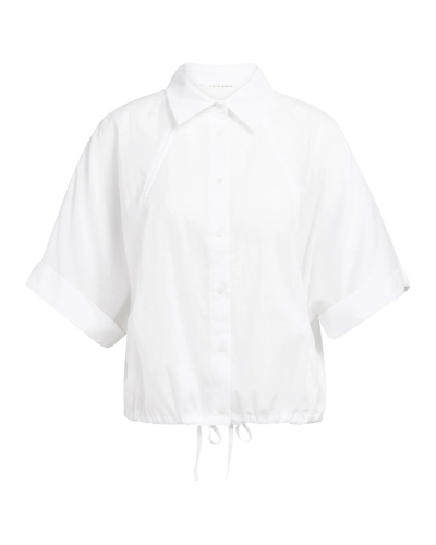 BLOUSE MET WIJDE MOUWEN EN GEVLOCHTEN DETAILS WIT