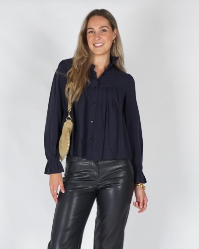 YAYA Doorzichtige geplooide blouse 01-201246-609