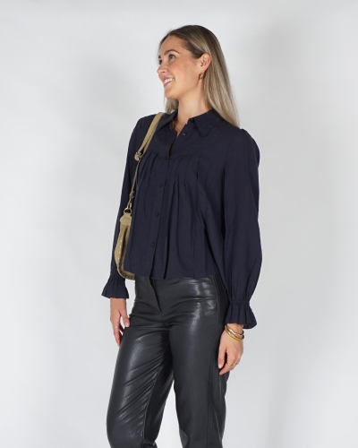 YAYA Doorzichtige geplooide blouse 01-201246-609