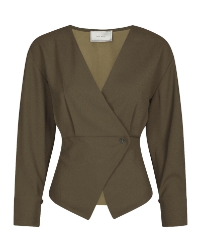 Neo Noir RELINE CREPE BLOUSE Groen