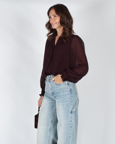 Neo Noir ASTRIDA DOTTED BLOUSE Rood
