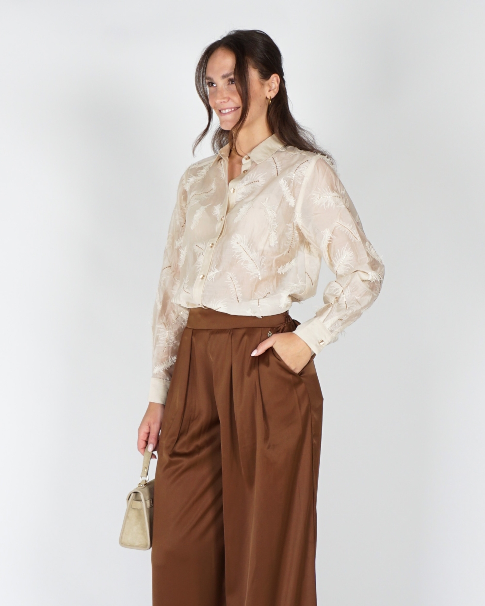 BLOUSE AYSHA VEREN DETAILS ZAND