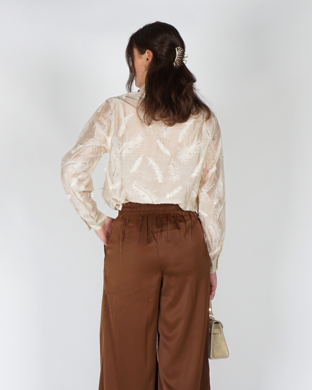 BLOUSE AYSHA VEREN DETAILS ZAND