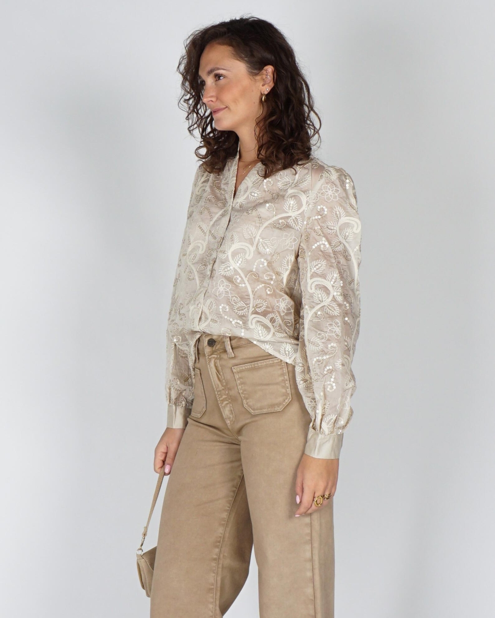 Nukus BLOUSE ANTONELLA EMBROIDERY Beige