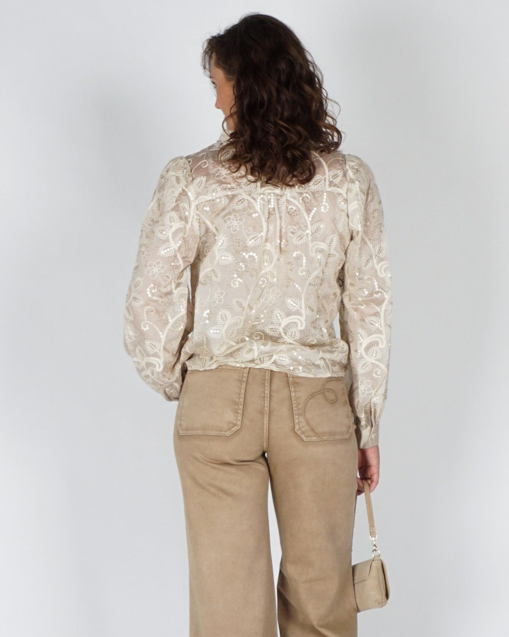 Nukus BLOUSE ANTONELLA EMBROIDERY Beige
