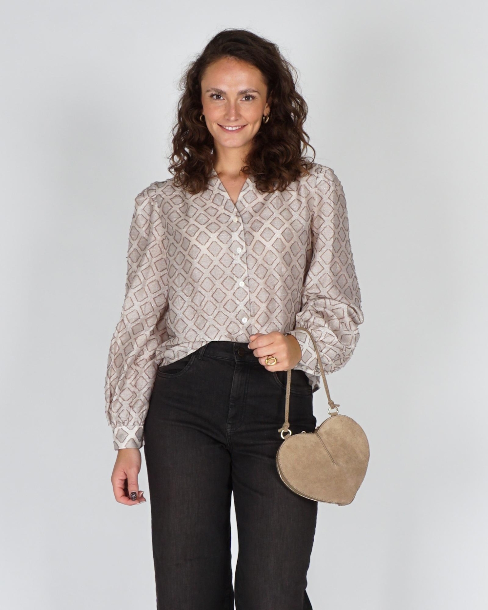 Nukus BLOUSE ANTONELLA PATTERN Beige