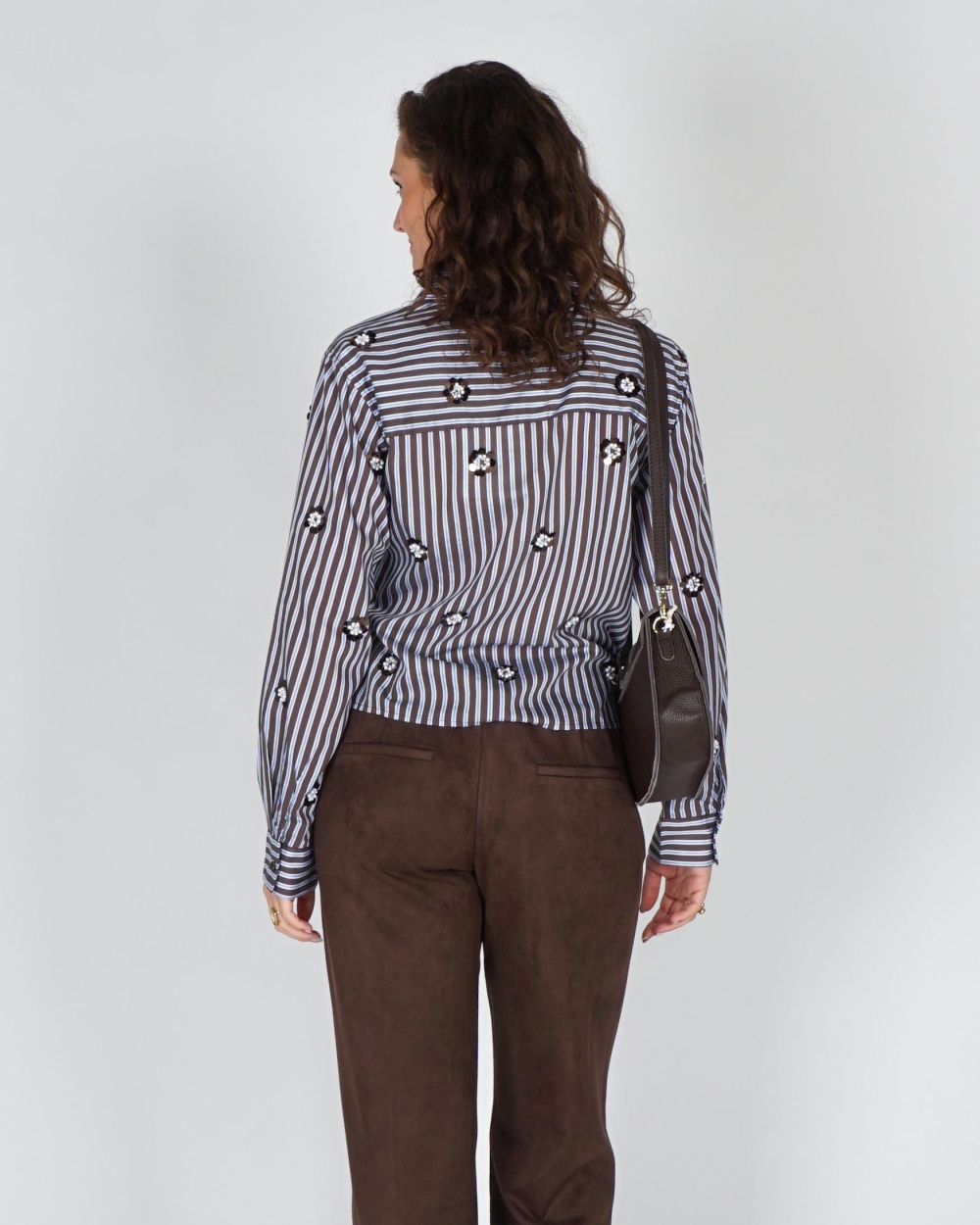Nukus BLOUSE AMY STRIPE Bruin