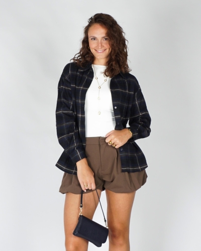 Gossip OVERSIZED CHECK BLOUSE Blauw