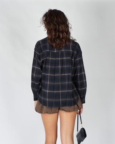 Gossip OVERSIZED CHECK BLOUSE Blauw